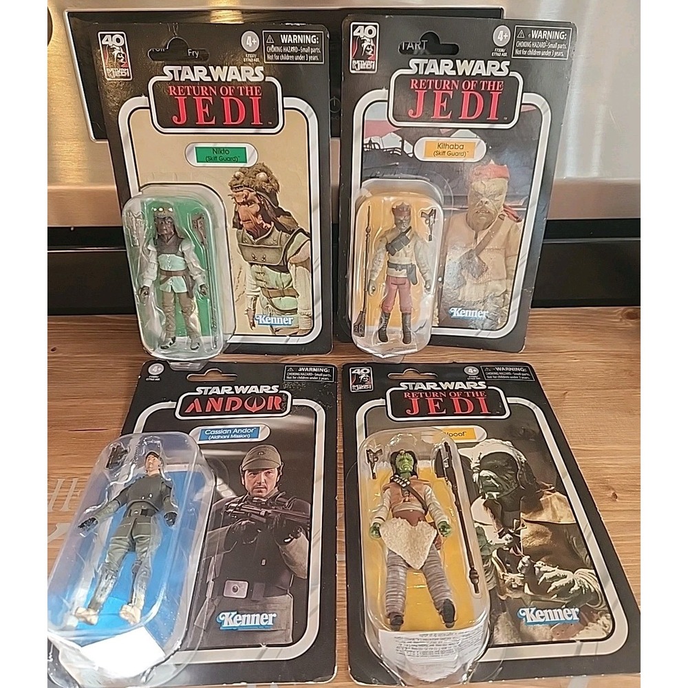NEW Star Wars Lot of 4 Wooof, TikTok, Cassian Andor, Kithaba Figurines.